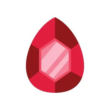 Red gemstone shining with bright facets illustration Illustrazione stock