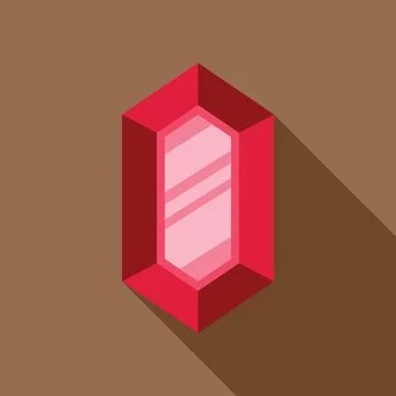 Red gemstone shining with bright light reflection 스톡 일러스트