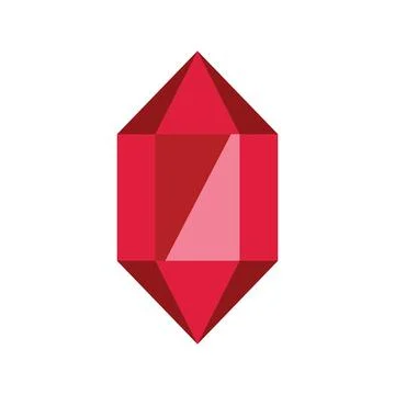 Red gemstone shining with bright light reflection 스톡 일러스트