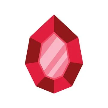 Red gemstone shining bright with light reflecting on facets Stock Illustration