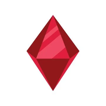 Red gemstone shining brightly with light reflections 스톡 일러스트
