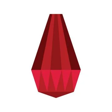 Red gemstone shining with geometric facets illustration Illustrazione stock