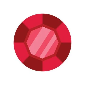 Red gemstone shining with light reflections 스톡 일러스트