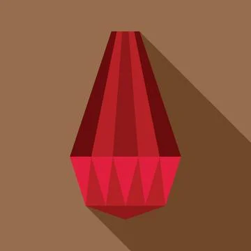Red gemstone shining with long shadow on brown background Stock Illustration