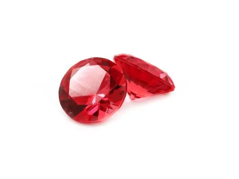 Red gemstone on a white background Stock Photos