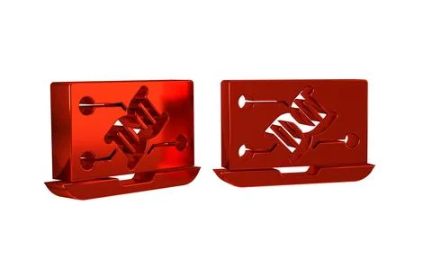 Red Genetic engineering modification on laptop icon isolated on transparent.. 스톡 일러스트