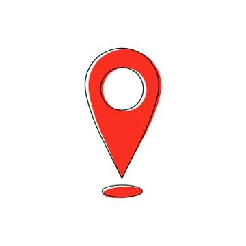 Red geolocation pin Stock Illustration