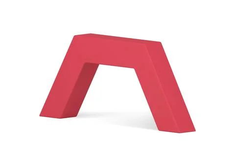 Red geometric 3d arch architectural foundation basic isometric pedestal rea.. Stock Illustration