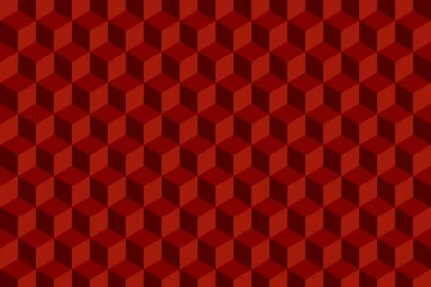 Red geometric 3d cubes pattern. Abstract background.	 Illustrazione stock