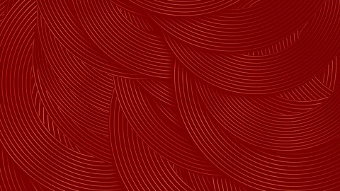Red geometric abstract motion background with golden linear circles Stock Footage 330040478