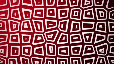 Red geometric abstract motion background loop with shifting cell pattern Stock Footage 346219056