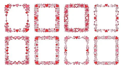 Red geometric abstract number 8 icons set Stock Illustration