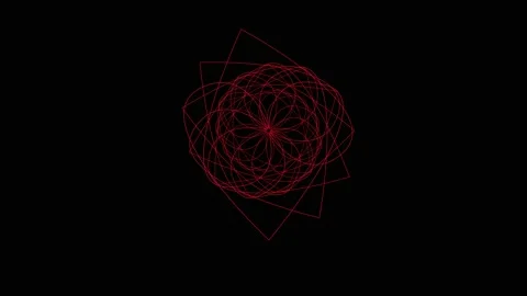 Red geometric abstract shape on black background. Red geometric shape for m.. Stock Footage 337815487
