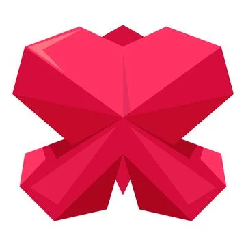 Red geometric butterfly spreading its polygonal wings Stock Illustration