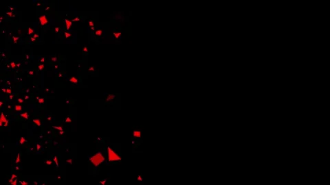 Red geometric confetti explosion on black background Stock Footage 319842475