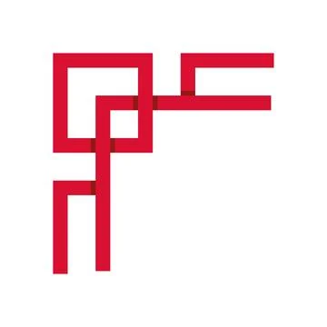 Red geometric corner frame abstract pattern design Illustrazione stock
