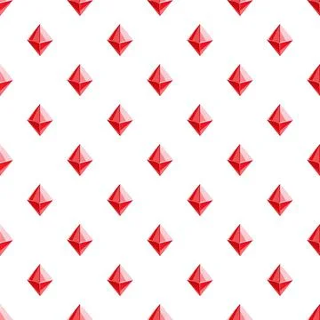Red geometric gem design creating seamless pattern Stockillustratie