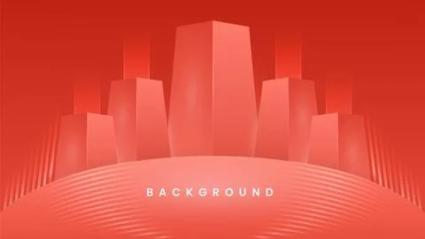 Red geometric glowing background. Squares and rectangles Stock Illustration