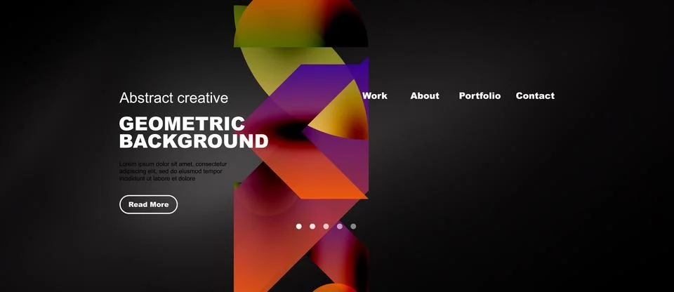 Red geometric gradient collage web page template, wide vector banner Ilustración de archivo