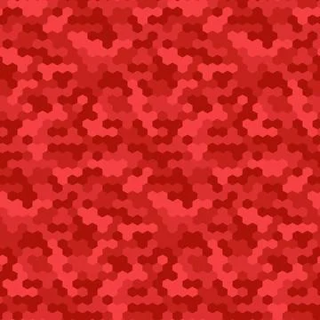 Red geometric hexagon seamless pattern. Stock Illustration