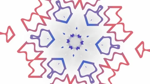 Red geometric kaleidoscope tessellation loop with seamless organic pattern Vídeo Stock 336507401