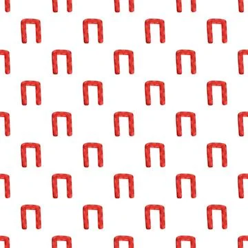 Red geometric letter u shape pattern Stock Illustration