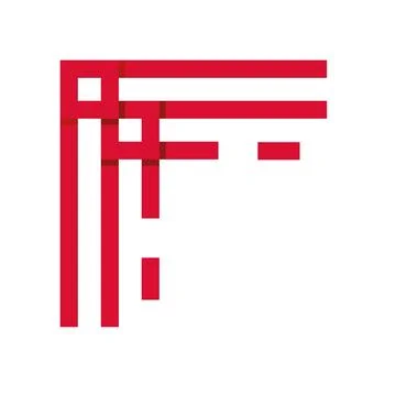 Red geometric line corner creating an abstract frame Illustrazione stock