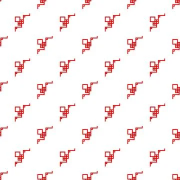 Red geometric lines forming pixelated abstract pattern Stock Illustration