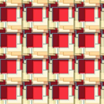Red geometric objects seamless pattern Stock-Illustration