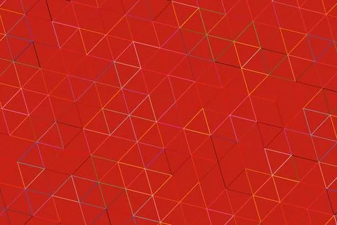 Red geometric pattern with interconnected triangles and lines Stock Photos