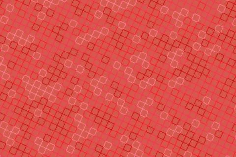 Red geometric pattern with squares and lines on textured background Stock Photos