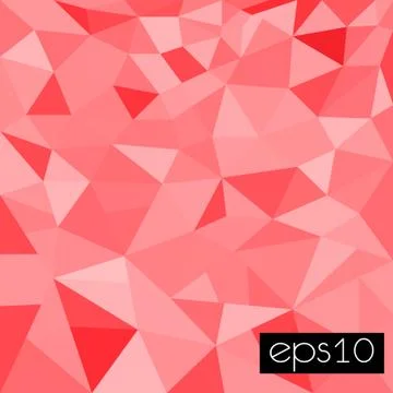 Red geometric pattern, triangles background, polygonal design Stock Illustration