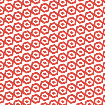 Red geometric pattern on white background seamless texture Stock Illustration