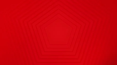 Red Geometric pentagon Tunnel with Depth Illusion. Stock Footage 286776006