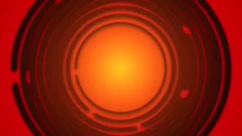Red geometric rings pattern in vertigo Stock-Footage 252032516