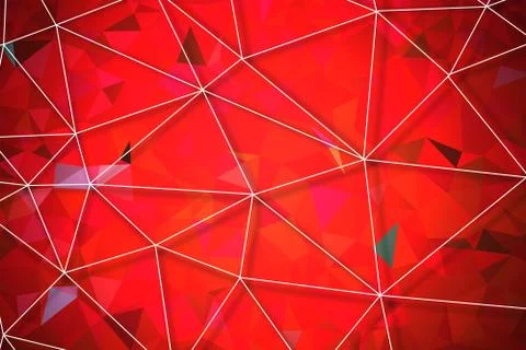 Red geometric rumpled triangular low poly origami style gradient illustration Stock Illustration