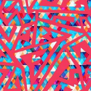 Red geometric seamless pattern Stock Illustration