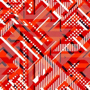 Red geometric seamless pattern Stock Illustration