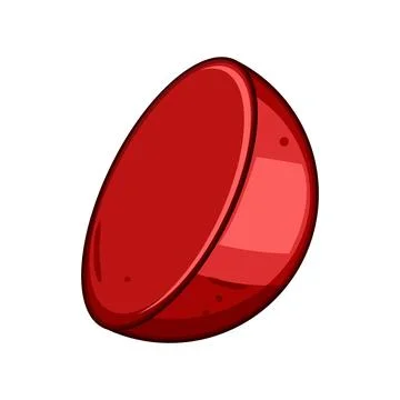 Red geometric shape floating on white background Stock Illustration