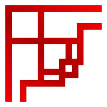 Red geometric shape forming abstract square pattern background design Stock Illustration