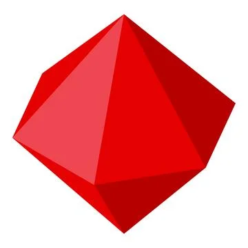 Red geometric shape rotating on white background イラスト素材