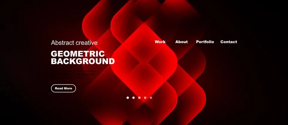 Red geometric shapes create dynamic background. Text elements present work, 库存插图