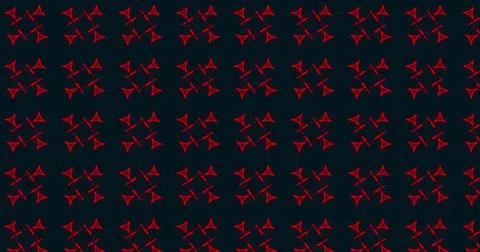 Red geometric shapes pattern image over dark background Stock Illustration