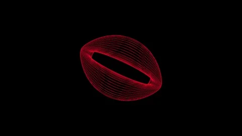Red geometric spiral spinning motion graphic animation against solid black .. Video stock 342583195