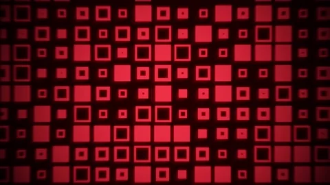 Red Geometric Square Grid Motion Background Loop Digital Technology Video B.. Stock Footage 345308649