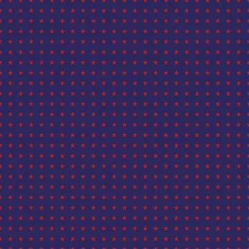 Red geometric stars seamless pattern on blue background Illustrazione stock