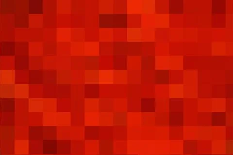 Red geometric texture from squares. Vector background of square red pixels Stock Illustration