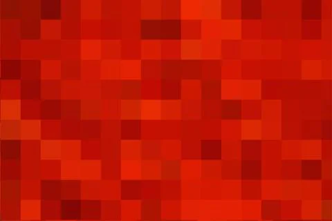 Red geometric texture from squares. Vector background of square red pixels. A Illustrazione stock