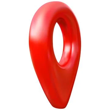 Red geotag 3D vector icon, realistic map pin side view, travel app navigation Illustrazione stock