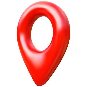 Red geotag 3D vector icon, realistic map pin pointer, travel app navigation and Stock Illustration